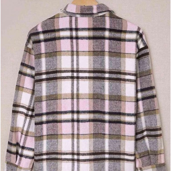 New plaid flannel button down jacket - Picture 5 of 9